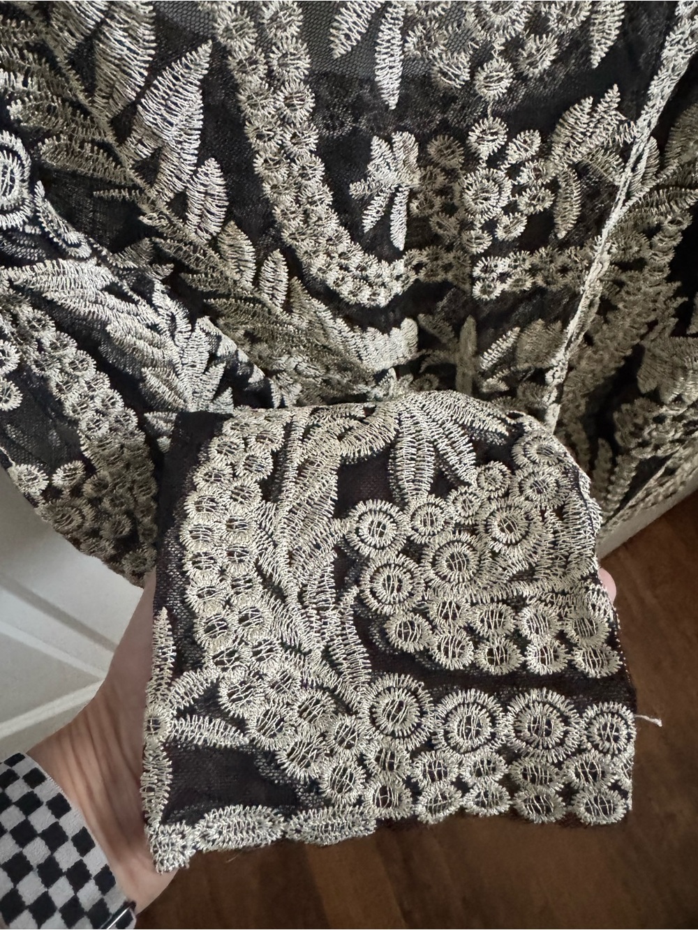 ALLOY Black Mesh Top with Gold Lace Motif - Picture 6 of 6